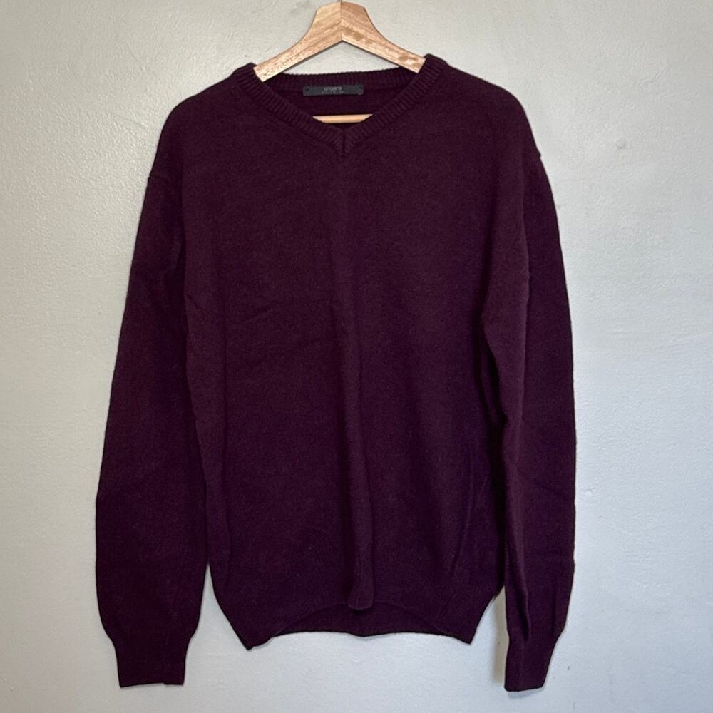 Vintage Men's Size L Ungaro Knitwear Sweater Made In Italy Wool Blend Purple 90s